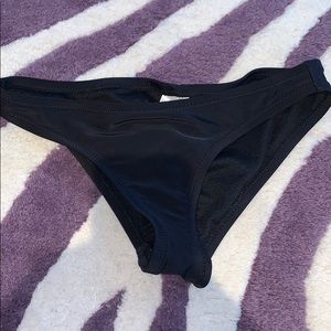 Plain black bikini bottoms.